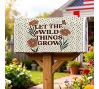 Coperture magnetiche per cassette postali in crisantemo, rustiche con farfalle e foglie primaverili, per esterni, decorazione per portico anteriore, 53 x 64 cm