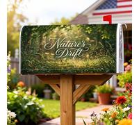 Coperture magnetiche per cassette postali in erba, con farfalle rustiche e foglie primaverili, per decorare giardini e cortili, 53 x 64 cm