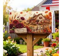 Coperture magnetiche per cassette postali in stile rustico, con foglie di dalie autunnali, per esterni, decorazione da cortile, 53 x 64 cm