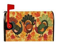 Coperture magnetiche per cassette postali in Turchia, con foglie rustiche e festive, colori autunnali, decorazioni per cassetta delle lettere del Ringraziamento, per esterni, giardino, cortile, 53 x