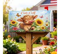 Coperture magnetiche per cassette postali in vitello, fantasiose decorazioni per cassette postali gialle con girasole e farfalle, decorazioni per esterni, giardino, cortile, 45,7 x 53,3 cm