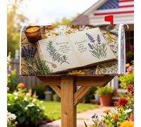 Coperture magnetiche per cassette postali lavanda, fiori rustici naturali di rosmarino verde primaverile, coperture per cassette postali per esterni, decorazione per prato, 45,7 x 53,3 cm