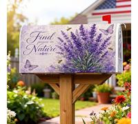 Coperture magnetiche per cassette postali lavanda, natura rustica farfalla ape primavera viola pelle per la decorazione del prato 53 x 65,5 cm