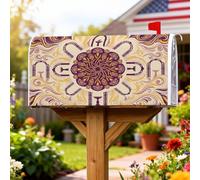 Coperture magnetiche per cassette postali mandala, stile bohémien, motivo floreale, non viola, per decorazioni da giardino e esterni, 53 x 64 cm
