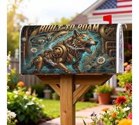 Coperture magnetiche per cassette postali meccaniche, stile steampunk, ingranaggi industriali in stile steampunk, nessuna dorata, per esterni, giardino, cortile, decorazione, 45,7 x 53,3 cm