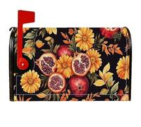 Coperture magnetiche per cassette postali melograno, stile vintage rustico con foglie di girasole autunnali, colore giallo, per decorazioni esterne, 45,7 x 53,3 cm