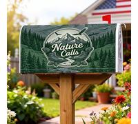 Coperture magnetiche per cassette postali montagne, rustiche per esterni, pini da escursionismo, stivali estivi per cassetta postale verde, per decorazione del cortile anteriore 53 x 64 cm