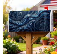 Coperture magnetiche per cassette postali, motivo astratto, stelle e diamanti, nessuna copertura blu per cassetta postale per esterni, 53 x 64 cm