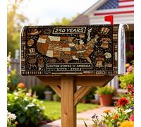 Coperture magnetiche per cassette postali, motivo con campane natalizie patriottiche, fuochi d'artificio per il 250° anniversario, per decorazione del prato, 45 x 53 cm