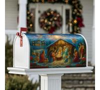 Coperture magnetiche per cassette postali Natività, Natale tradizionale angeli pastori Natale blu Holiday copertura per decorazioni esterne 53 x 64 cm