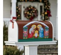 Coperture magnetiche per cassette postali Natività, Natale tradizionale Mary Joseph Xmas Red Mail Box Cover per decorazione prato 53 x 64 cm
