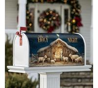 Coperture magnetiche per cassette postali Nativity, decorazioni natalizie rustiche per cassetta postale blu per la casa e il giardino, 53 x 65,5 cm