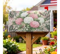 Coperture magnetiche per cassette postali ortensie, copertura per cassetta postale primaverile botanica con foglie di uccello, pesca, per decorazioni da giardino, 45,7 x 53,7 cm