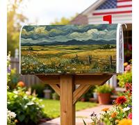 Coperture magnetiche per cassette postali, paesaggio rustico, fiori recinti estivi verdi per le vacanze, decorazione per giardino e patio, 53 x 64 cm