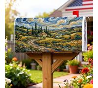 Coperture magnetiche per cassette postali paesaggistiche, impressionisti rustici cipressi casa estate verde decorazioni per cassette postali per esterni decorazione da giardino 45,7 x 53,7 cm