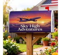 Coperture magnetiche per cassette postali per aereo, avventurose moderne nuvole e uccelli estivi viola copertura per cassetta postale per decorazione porta d'ingresso, 45,7 x 53,7 cm