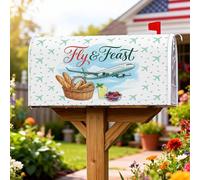 Coperture magnetiche per cassette postali per aereo, copertura per cassetta postale estiva per cestino estivo per il pane verde per decorare il giardino e il patio, 45,7 x 53,7 cm