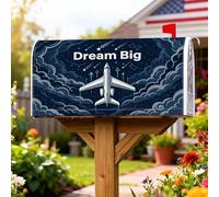 Coperture magnetiche per cassette postali per aereo, moderne fantasiose nuvole e stelle, nessuna copertura per cassetta della posta blu navy per decorazioni per casa e giardino, 53 x 64 cm