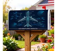 Coperture magnetiche per cassette postali per aereo, stile aviazione, stile moderno, per decorare il giardino, il patio, 45,7 x 53,7 cm, colore: blu