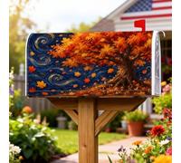 Coperture magnetiche per cassette postali per alberi, rustiche artistiche, con foglie, decorazioni autunnali arancioni, per la casa e il giardino, 45,7 x 53,3 cm