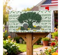 Coperture magnetiche per cassette postali per alberi, rustiche e naturali, colore verde limone, copertura stagionale per cassetta postale per esterni, decorazione da giardino, 53 x 64 cm