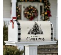 Coperture magnetiche per cassette postali per albero di Natale, fiocchi di neve rustici neri bianchi e neri a quadri per decorazioni esterne da cortile, 45,7 x 53,7 cm