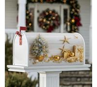 Coperture magnetiche per cassette postali per albero di Natale, scatole regalo natalizie con stelle dorate, per decorazioni per portico anteriore, 45 x 53 cm