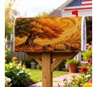 Coperture magnetiche per cassette postali per albero, rustiche e moderne, con foglie di grano autunnale, copertura per la decorazione del prato, 53 x 64 cm