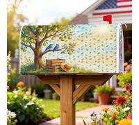 Coperture magnetiche per cassette postali per albero, rustiche naturali, uccelli, pere, estive, verdi, decorazioni per casa e giardino, 45,7 x 53,3 cm