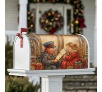 Coperture magnetiche per cassette postali per bambini, con lettere natalizie natalizie, rosse, per esterni, decorazioni per casa e giardino, 53 x 64 cm