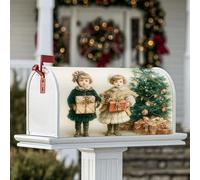 Coperture magnetiche per cassette postali per bambini, regali natalizi vintage, albero di Natale, verde stagionale, decorazione per cortile, 45,7 x 53,7 cm