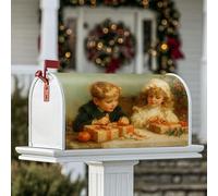 Coperture magnetiche per cassette postali per bambini, stile nostalgico vintage, regali arancioni, Natale caldo beige, coperture per cassetta delle lettere per esterni, decorazione per prato, 53 x 64