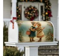 Coperture magnetiche per cassette postali per bambini, stile vintage, fantasioso, con bastoncini di zucchero, decorazione natalizia per cassetta delle lettere, per giardino, patio, 53 x 64 cm