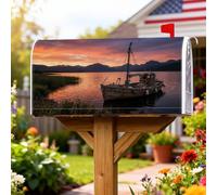 Coperture magnetiche per cassette postali per barche, rustiche naturali montagne acquatiche estive arancioni protezione per la decorazione del portico anteriore 53 x 64 cm