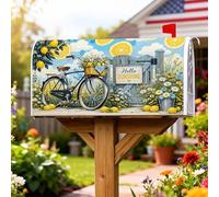 Coperture magnetiche per cassette postali per bici, copertura decorativa per cassetta postale estiva rustica con limoni e margherite, colore giallo, decorazione da giardino per esterni, 45,7 x 53,7 cm
