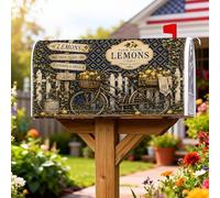 Coperture magnetiche per cassette postali per bici, copertura per cassetta postale rustica estiva blu navy, decorazione per esterni, 45,7 x 53,3 cm