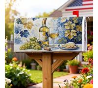 Coperture magnetiche per cassette postali per bottiglie di vino, rustiche ed eleganti, per calici di vino autunnali, per esterni, decorazione da giardino, 45 x 53 cm
