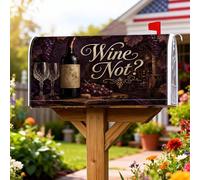 Coperture magnetiche per cassette postali per bottiglie di vino, rustiche vintage per bicchieri da vino e uva, colore viola, per decorazioni esterne da cortile, 45,7 x 53,7 cm