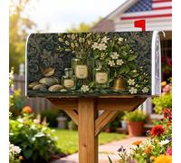 Coperture magnetiche per cassette postali per bottiglie, rustiche vintage, fiori e uccelli, nessuna verde, per decorazione da giardino e cortile, 53 x 64 cm