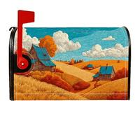 Coperture magnetiche per cassette postali per cabine, rustiche, campagna, albero, autunno, blu, decorazioni per casa e giardino, 53 x 64 cm