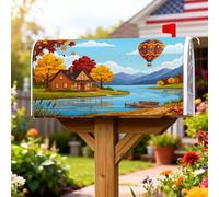 Coperture magnetiche per cassette postali per cabine, rustiche per casale ad aria calda, palline di galleggiamento, lago autunnale, copertura decorativa per cassetta delle lettere per decorazione del
