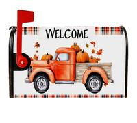 Coperture magnetiche per cassette postali per camion, rustiche fattoria con foglie di zucca autunnali arancioni, protezione per la decorazione del cortile anteriore 45,7 x 53,7 cm