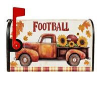 Coperture magnetiche per cassette postali per camion, rustiche fattoria girasoli calcio autunno arancione decorazioni per cassetta postale per portico anteriore 45 x 53 cm