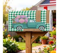Coperture magnetiche per cassette postali per camion, rustiche fattoria ortensia farfalla primavera verde copertura decorativa per la casa e il giardino decorazioni 45,7 x 53,3 cm