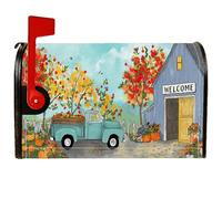 Coperture magnetiche per cassette postali per camion, rustiche fattoria zucca albero autunno arancione per le vacanze copertura per cassette postali per decorazioni esterne 53 x 64 cm