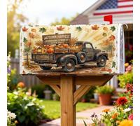 Coperture magnetiche per cassette postali per camion, rustiche zucche autunnali di grano arancione, copertura per la decorazione del prato, 45 x 53 cm