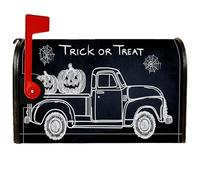 Coperture magnetiche per cassette postali per camion, zucca rustica di Halloween, ragnatela di Halloween, pelle nera per la decorazione del prato 53 x 64 cm
