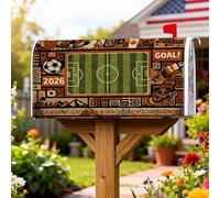 Coperture magnetiche per cassette postali per campo da calcio, a tema sportivo, per eventi sportivi 2026, protezione per cassetta postale verde, decorazione per cortile, 45,7 x 53,3 cm