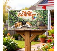 Coperture magnetiche per cassette postali per cani, annaffiatoio estivo rustico per more, verde estivo, protezione per la decorazione del prato, 53 x 64 cm