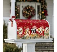 Coperture magnetiche per cassette postali per cani, cappelli di Babbo Natale, fiocchi di neve, protezione per le lettere per decorazioni esterne 45,7 x 53,7 cm